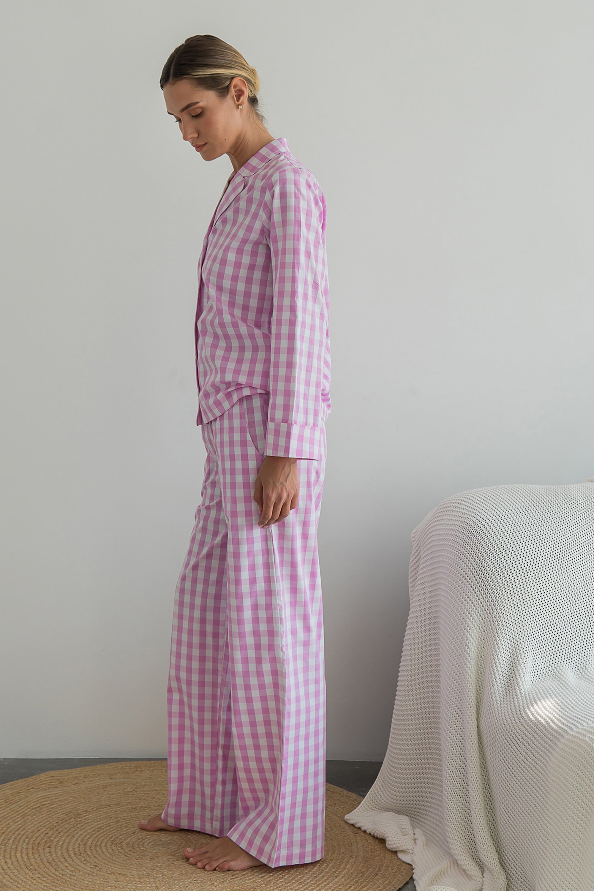 Хлопковая пижама в клетку Rose Plaid HL0073-32-69 rose