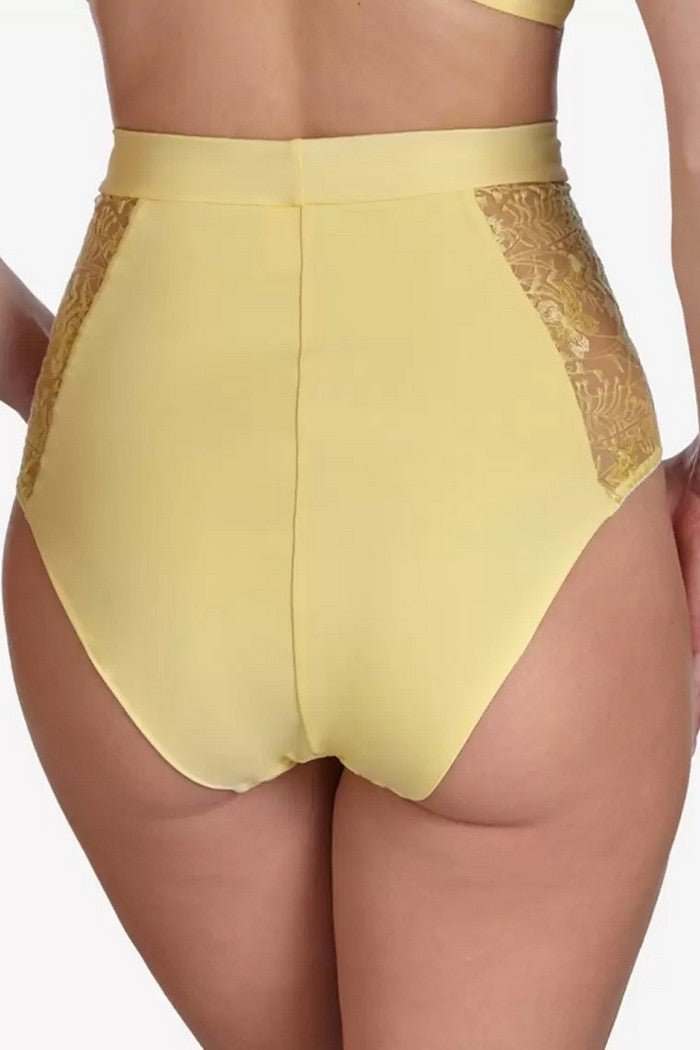 Высокие трусики слип Бланманже Т7 yellow