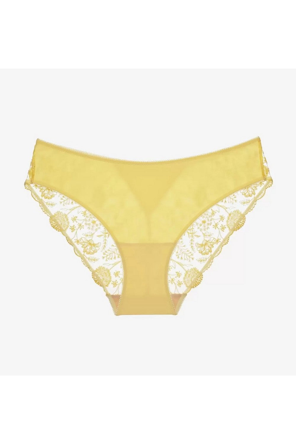 Трусики слип с вышивкой Бланманже Т8 yellow