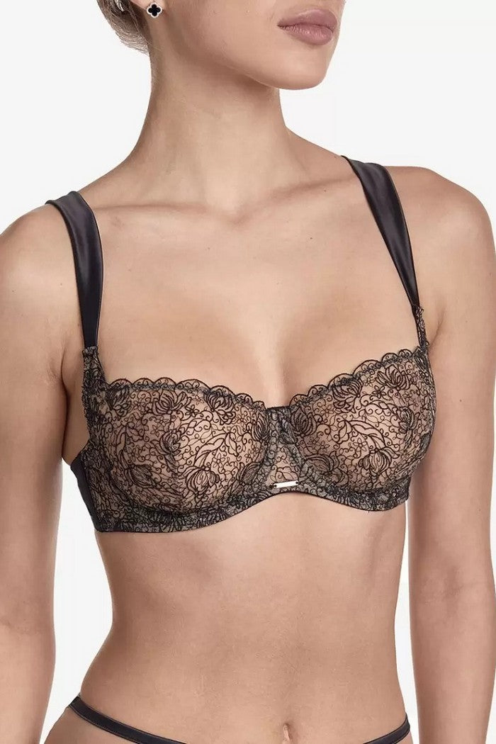 М'який бюстгальтер балконет Ефіріал БМ7 beige/black