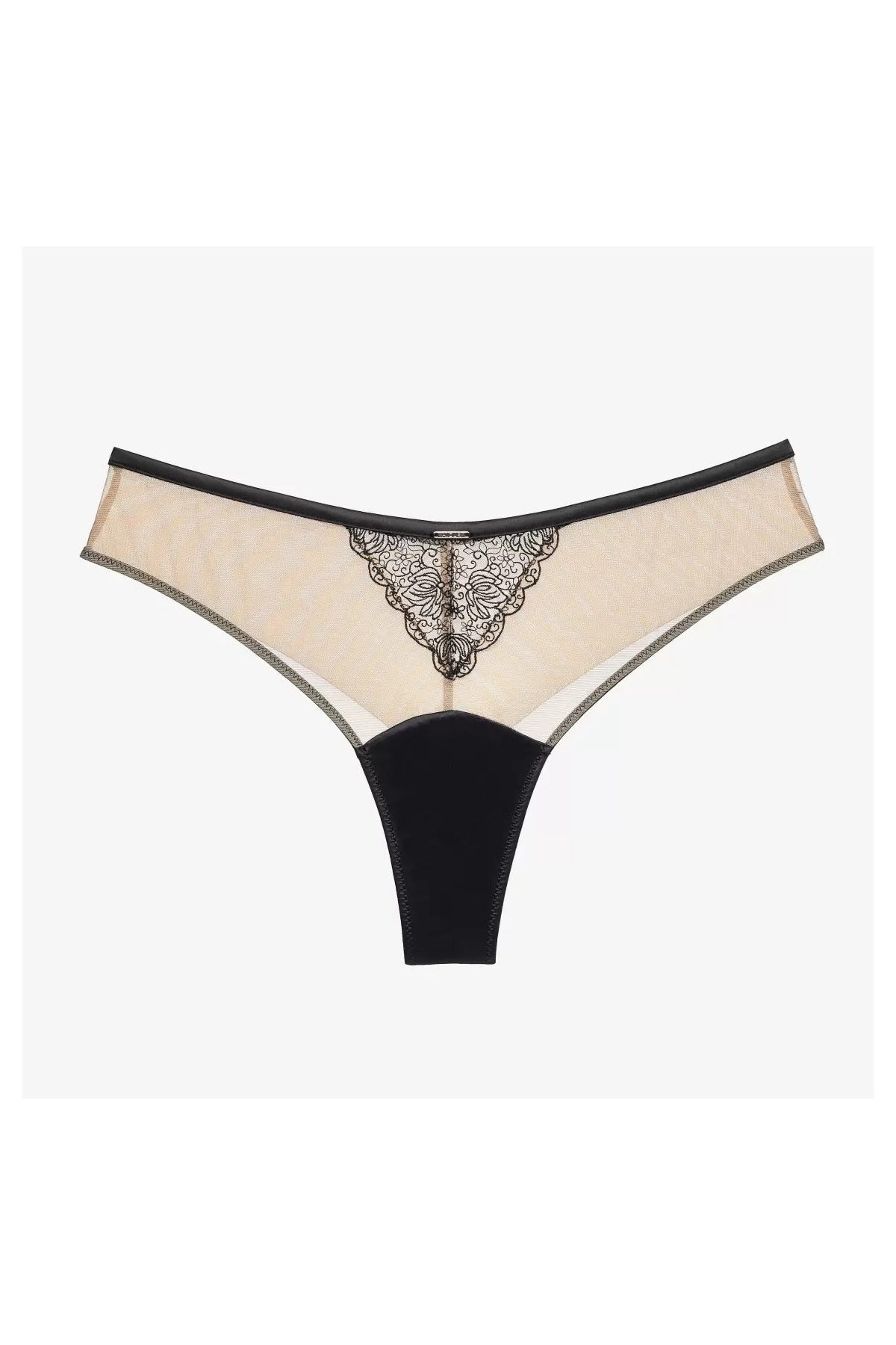 Трусики бразилиана из микросетки Эфириал С178 beige/black