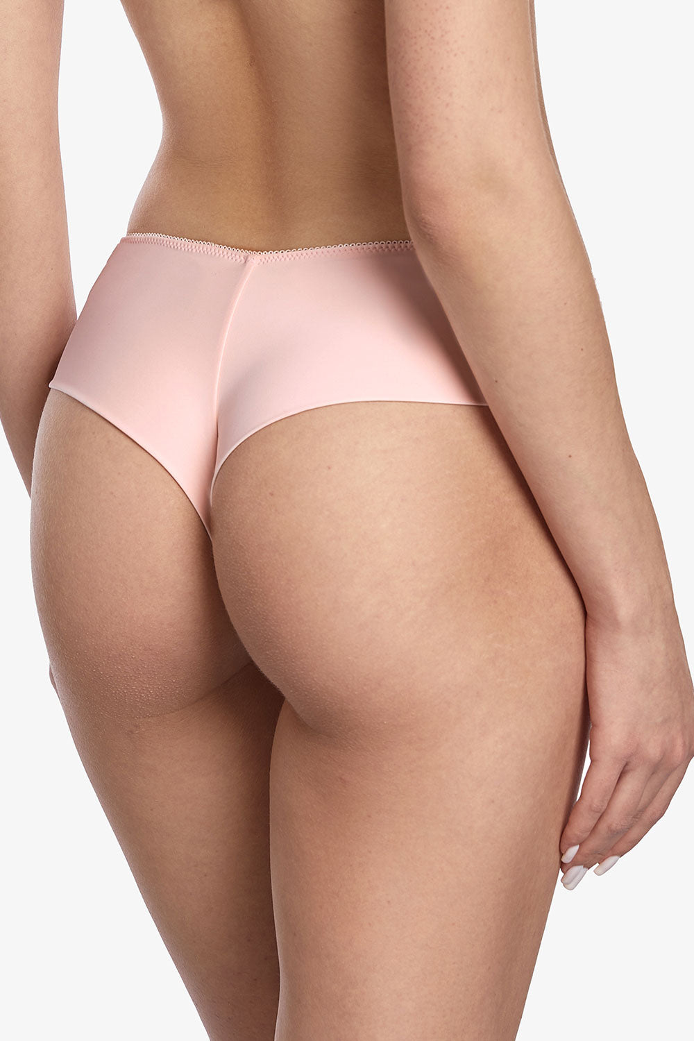 Трусики бразилиана с вышивкой Флёр С179 powder