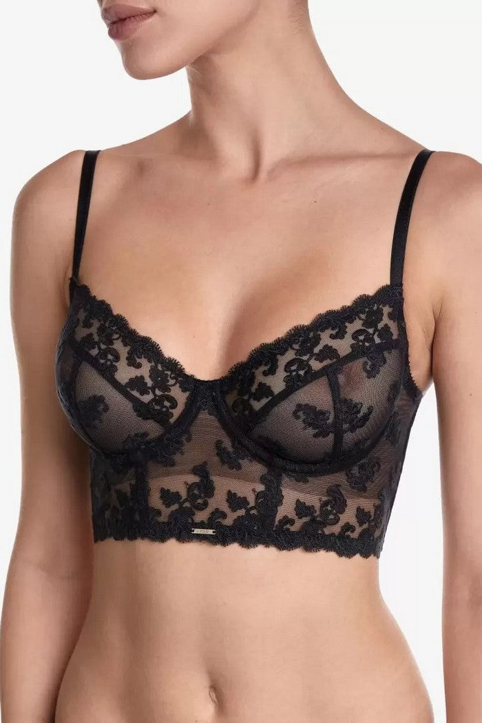 Бюстье из микросетки Хитроу Б11 black