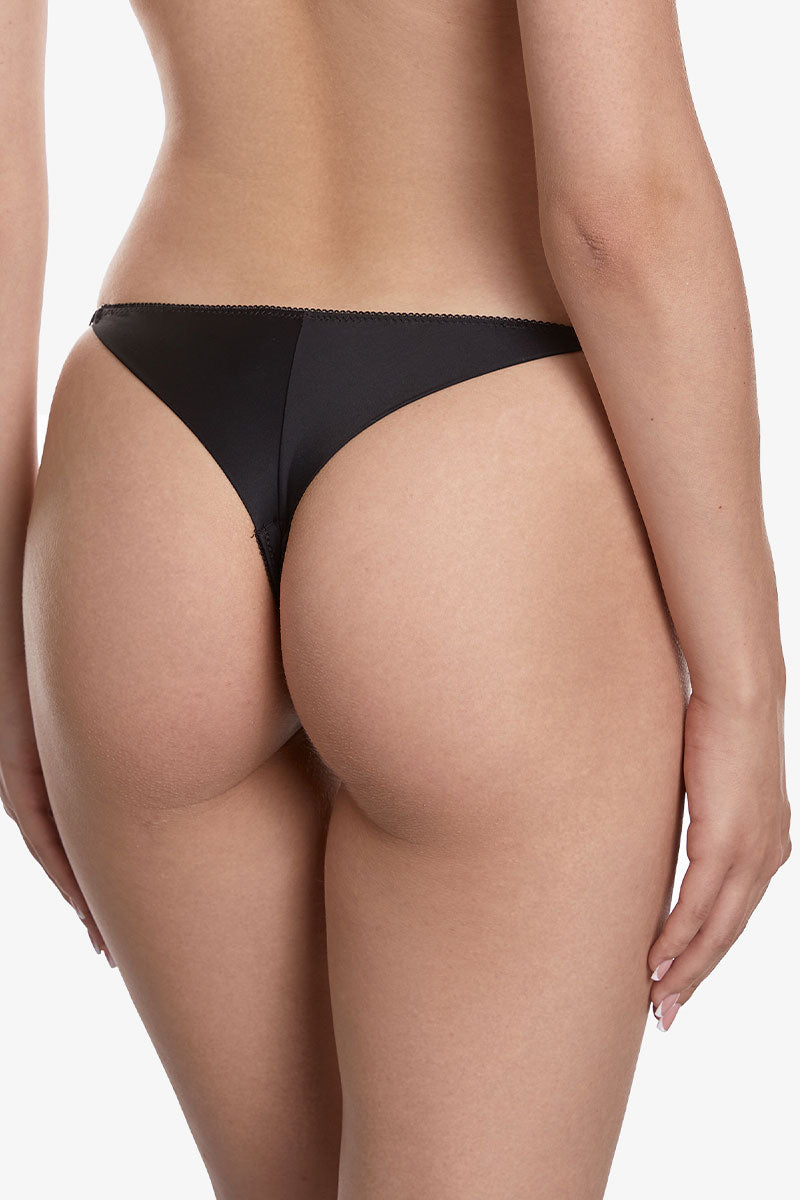 Трусики стринг с вышивкой Хитроу С240 black