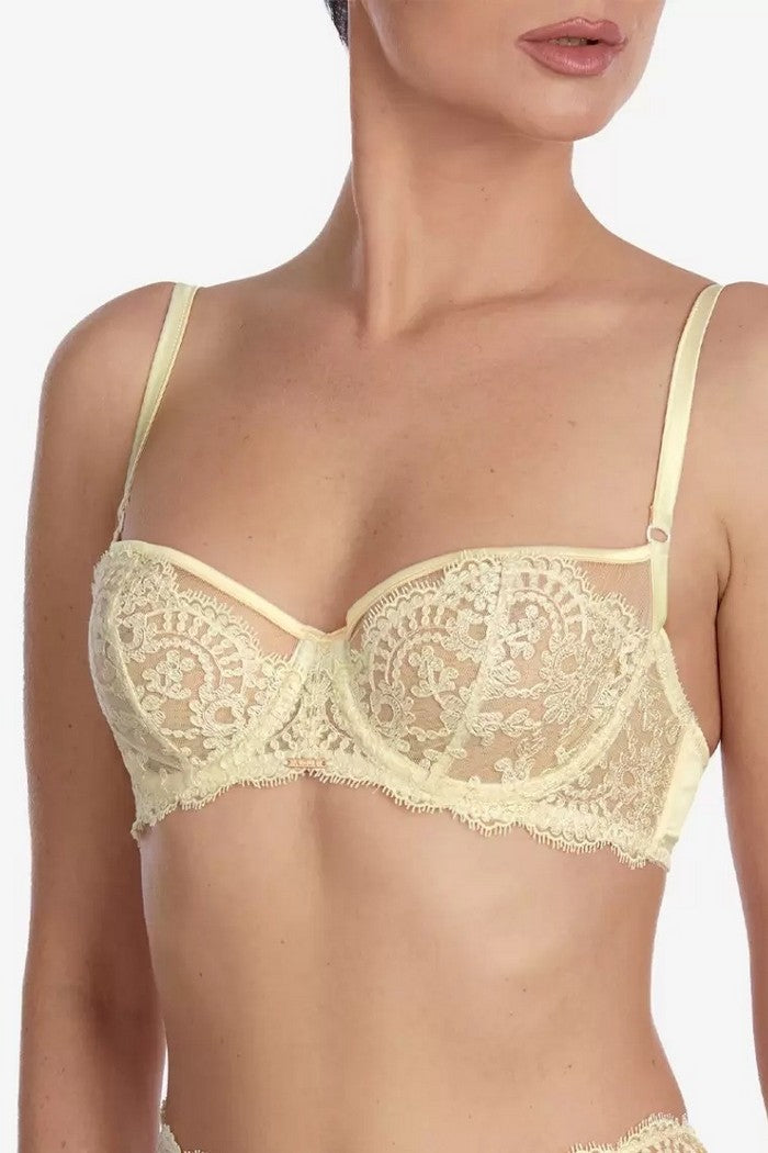 Кружевной бюстгальтер балконет Лицеум БМ12 cream