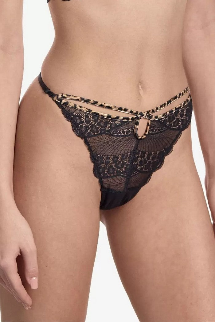 Трусики стринги из кружева Мираж С240 brown/black