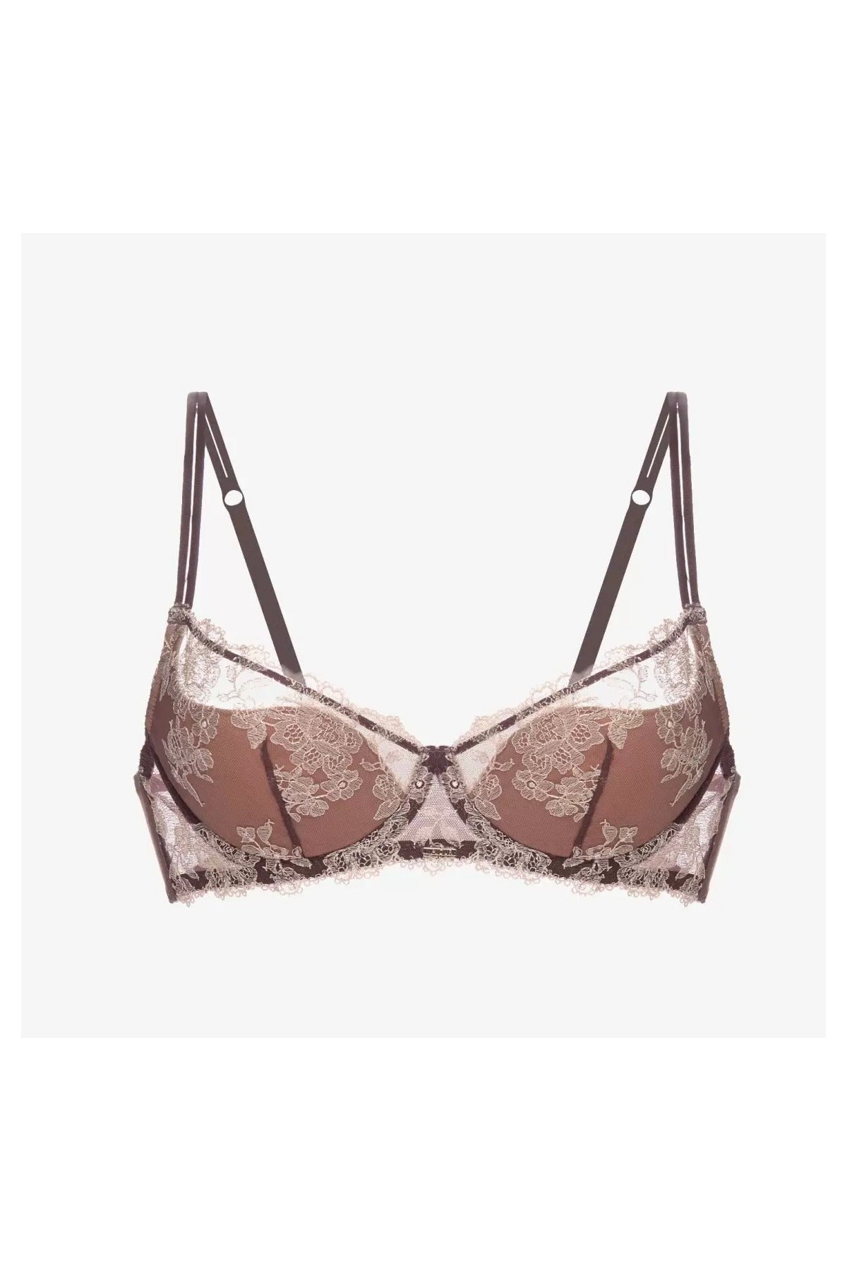 Плотный бюстгальтер с кружевом Плейзо БМ16 mocha