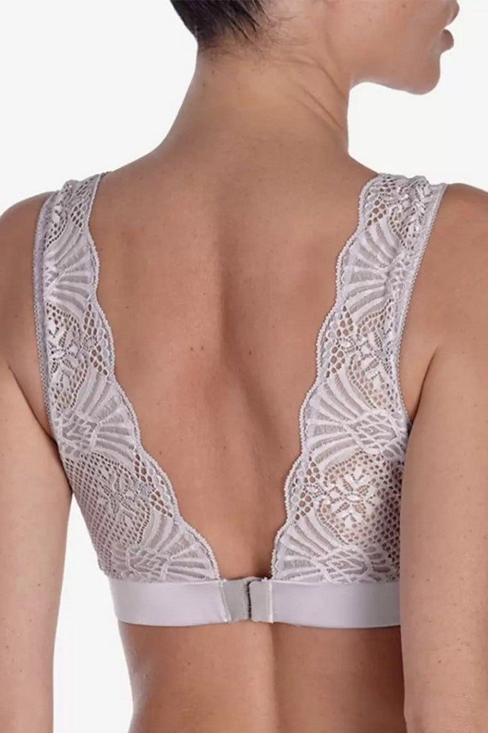 Мереживний бюстгальтер без кісточок Праліне БМ68 ice gray