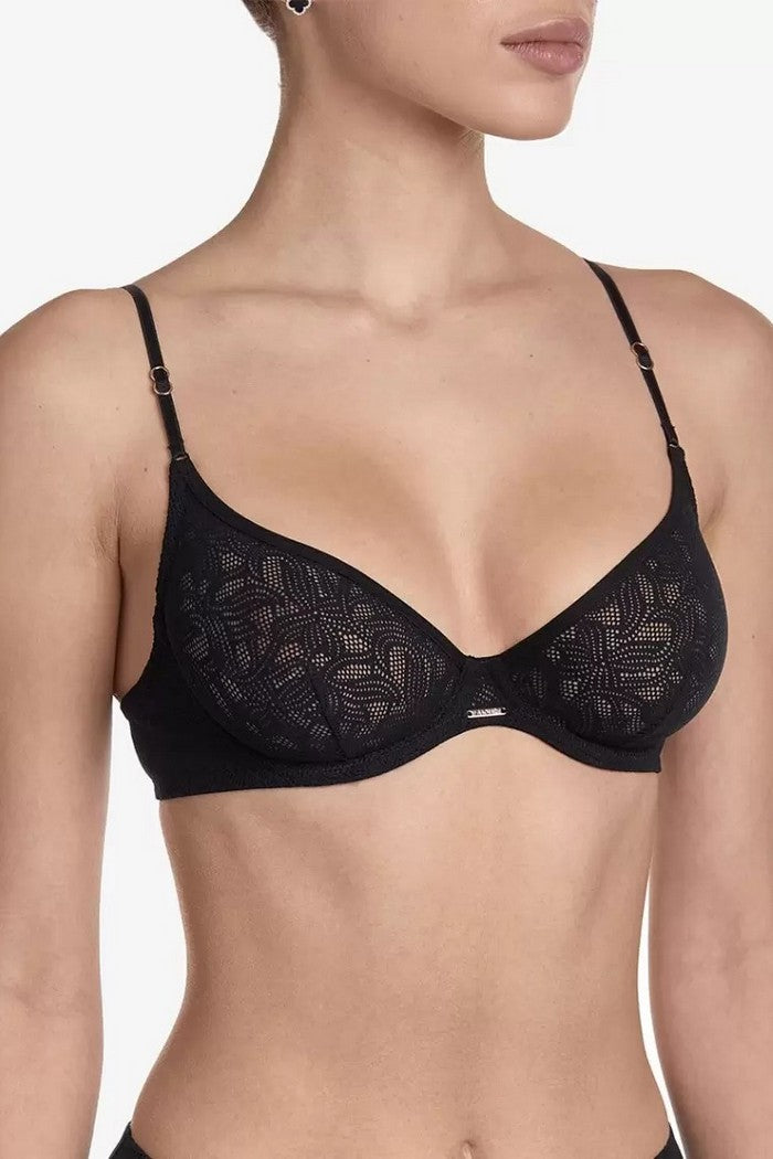 Кружевной бюстгальтер на косточках Рефлекшн БМ61 black