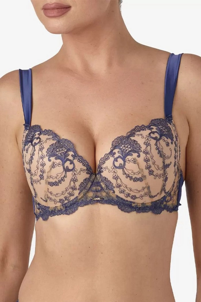 Бюстгальтер пуш-ап с вышивкой Селестил БП68 indigo