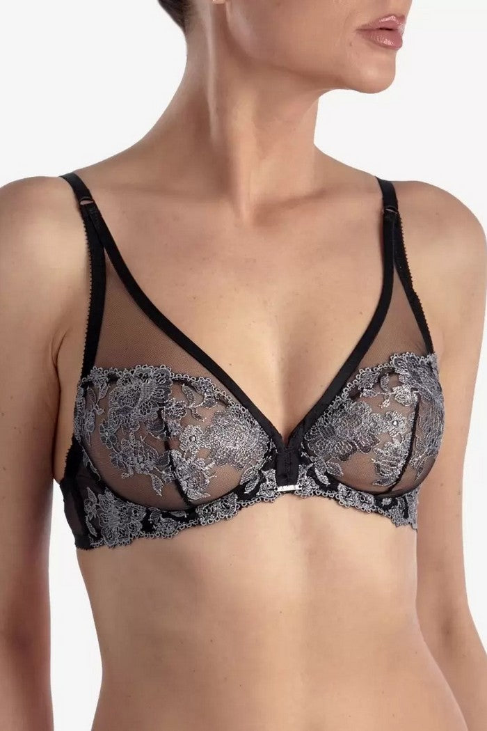 Бюстгальтер із мікросітки Сенсуель БМ10 black/gray