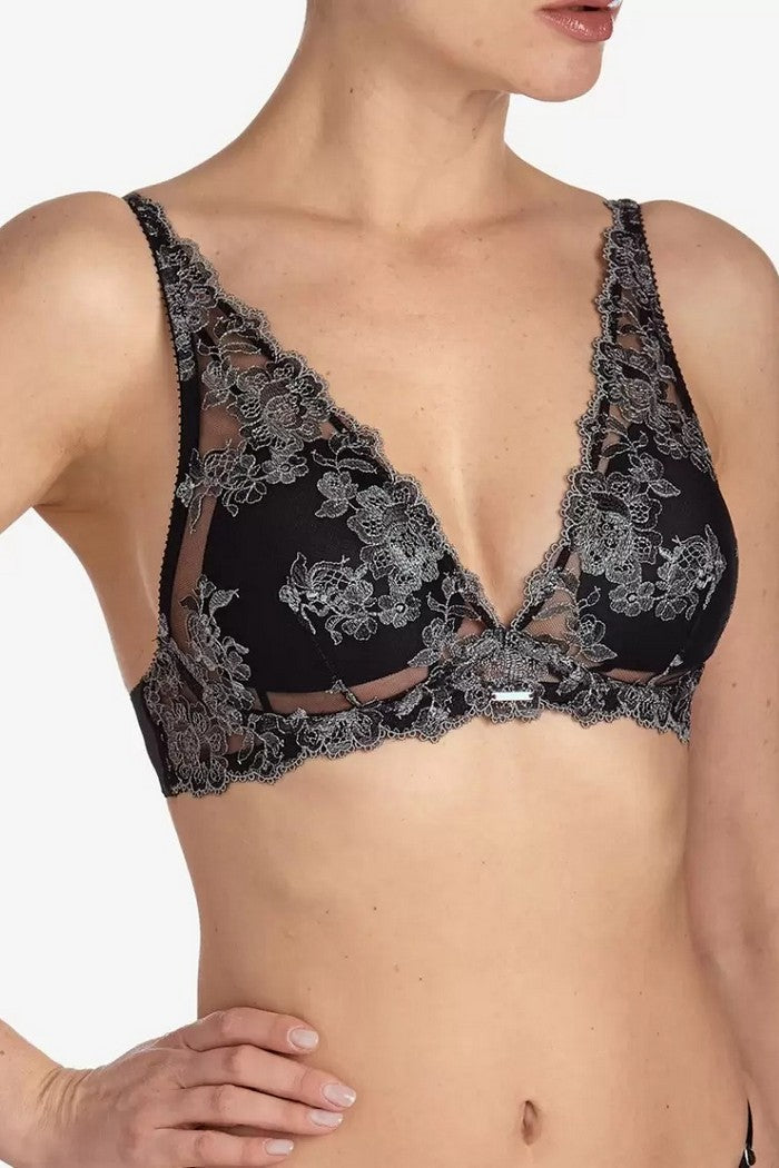 Бюстгальтер с кружевом Сенсуель БМ37 black/gray