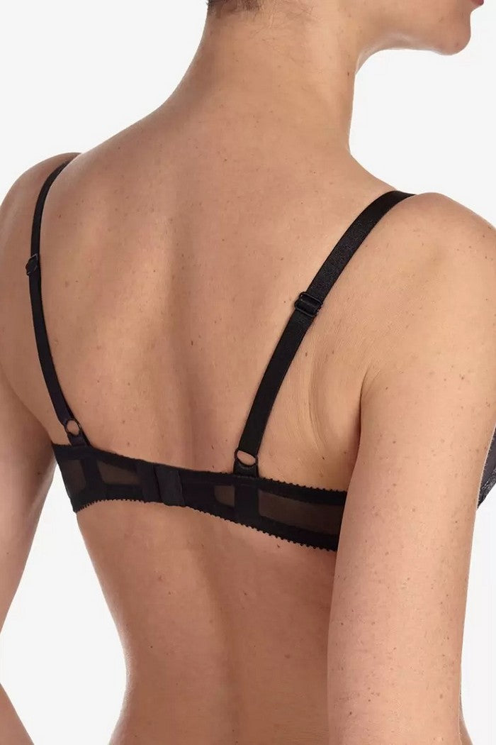 Мереживний бюстгальтер пуш-ап Сенсуель БП62 black/gray