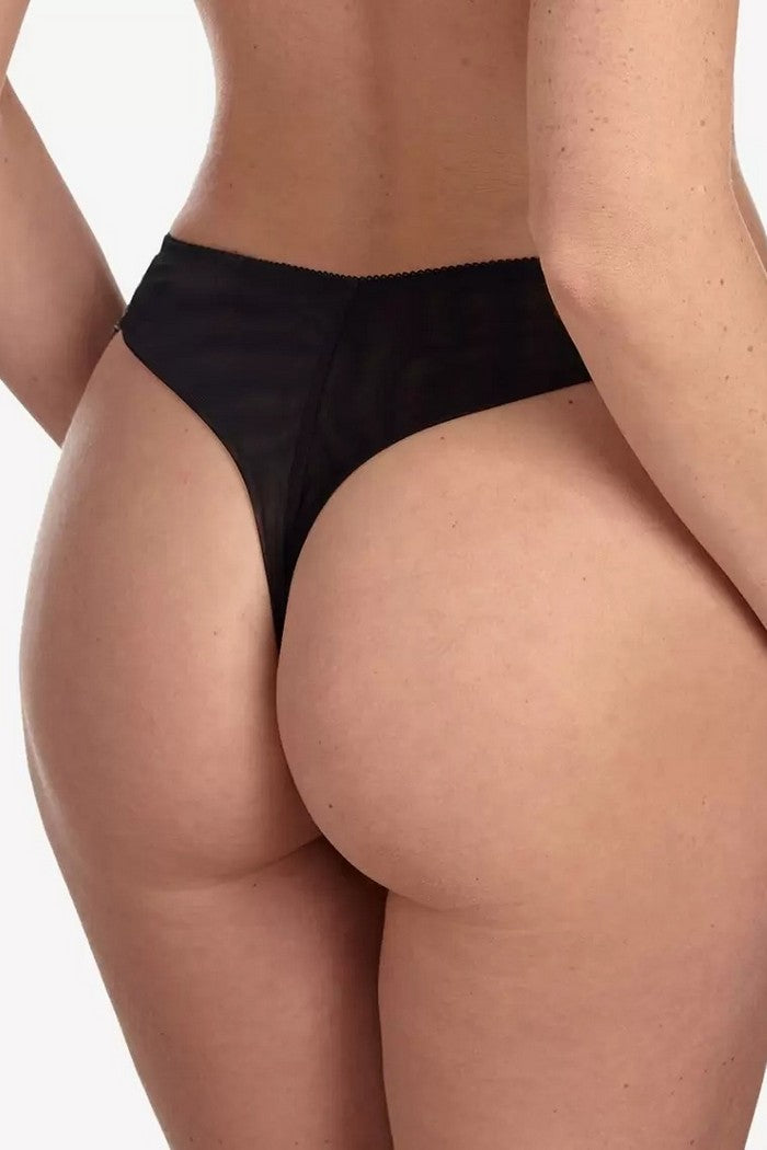 Трусики стрінги із мікросітки Сенсуель С223 black/gray