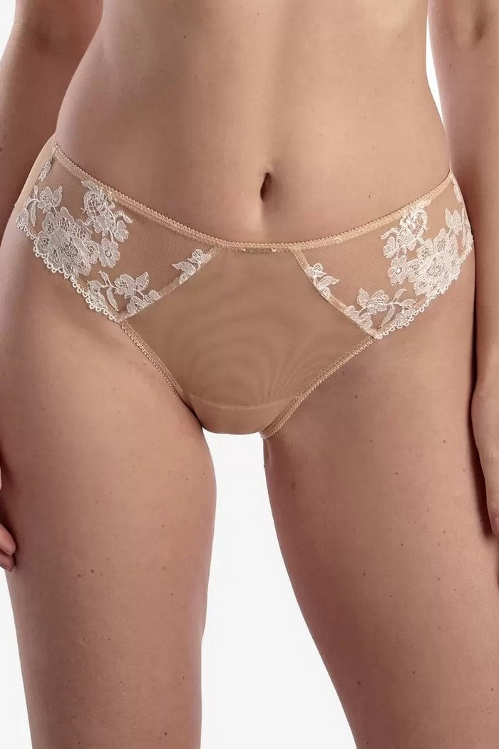 Трусики сліпи із мереживом Тірамісу Т52 beige/vanilla
