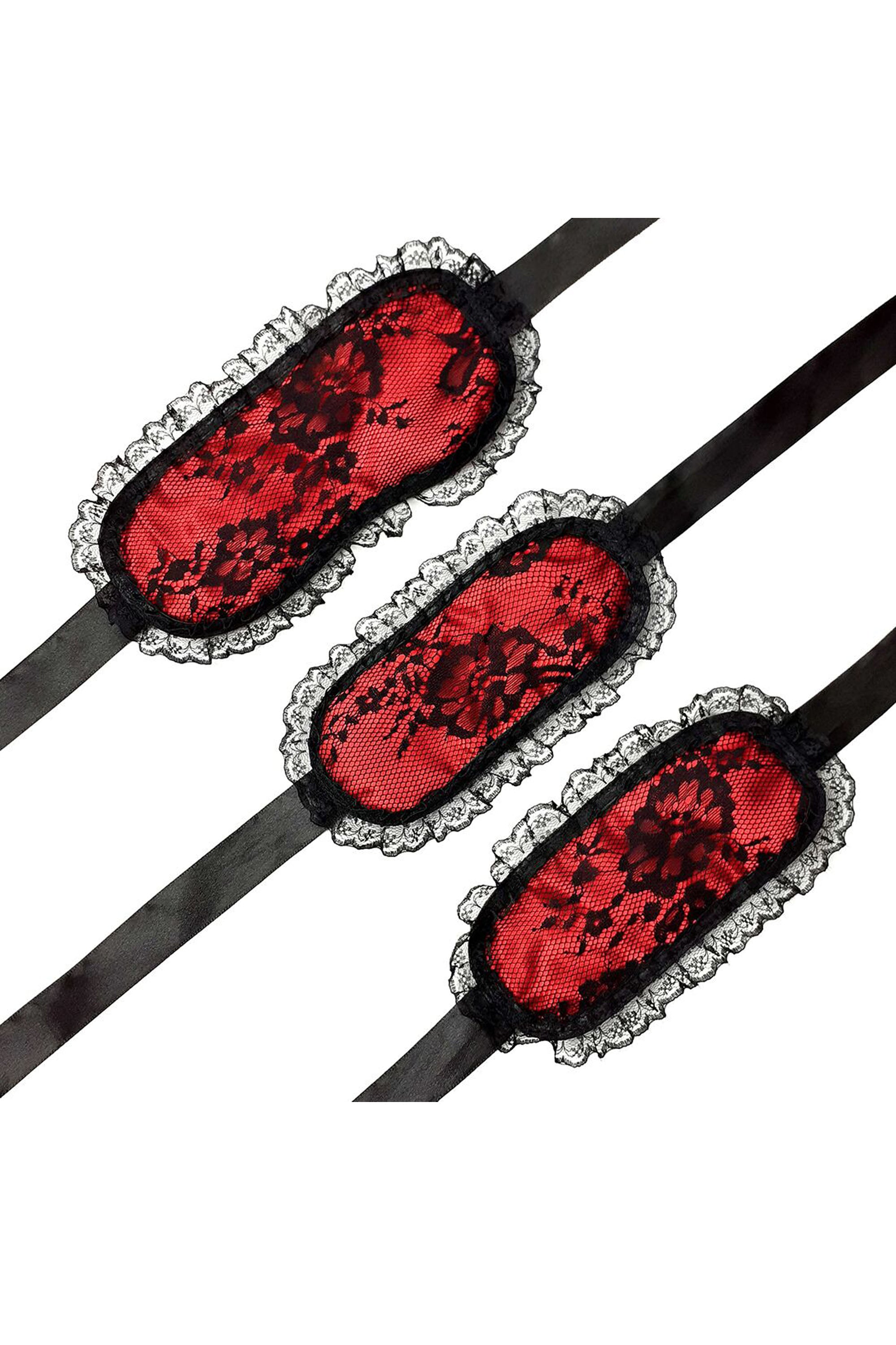 Кружевная маска с наручниками Mask and Handcuffs SO5160