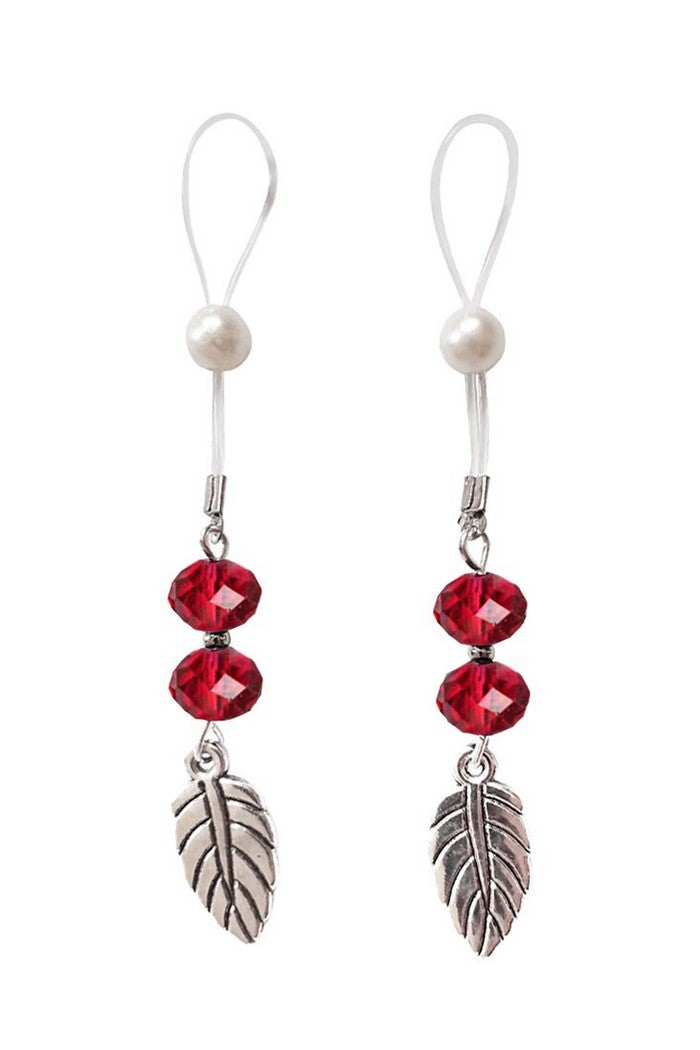 Украшение на грудь Nipple Jewelry Leaf red