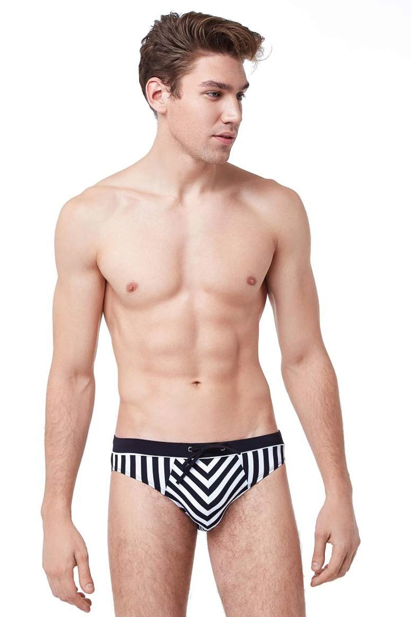 Мужские плавки в полоску 132-4 black