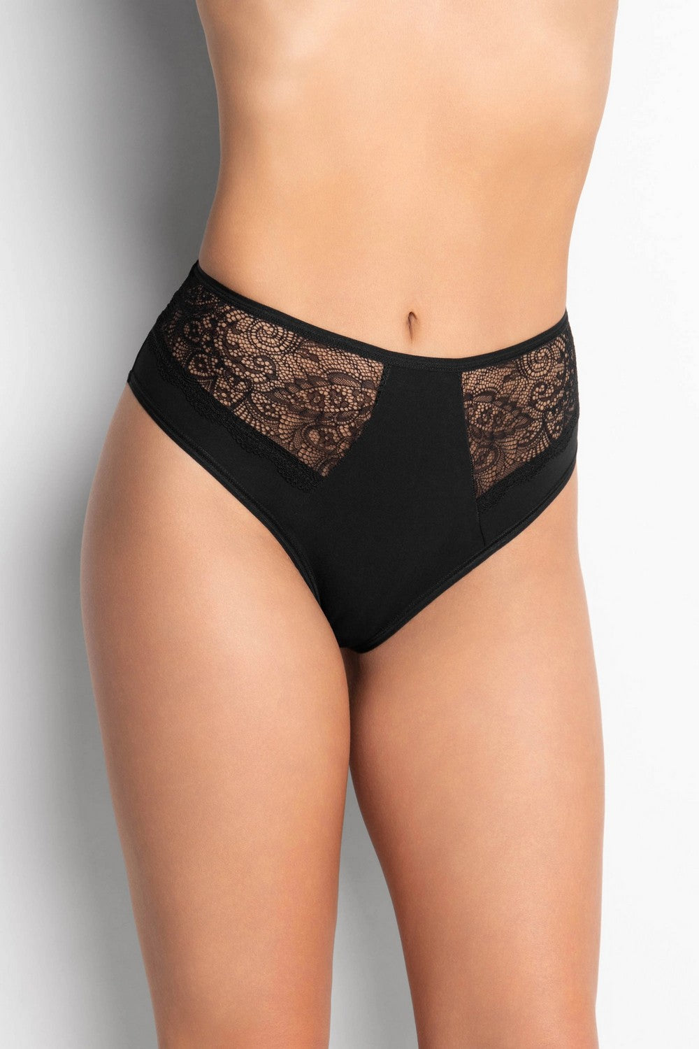 Трусики слип с кружевом 2001-34 black