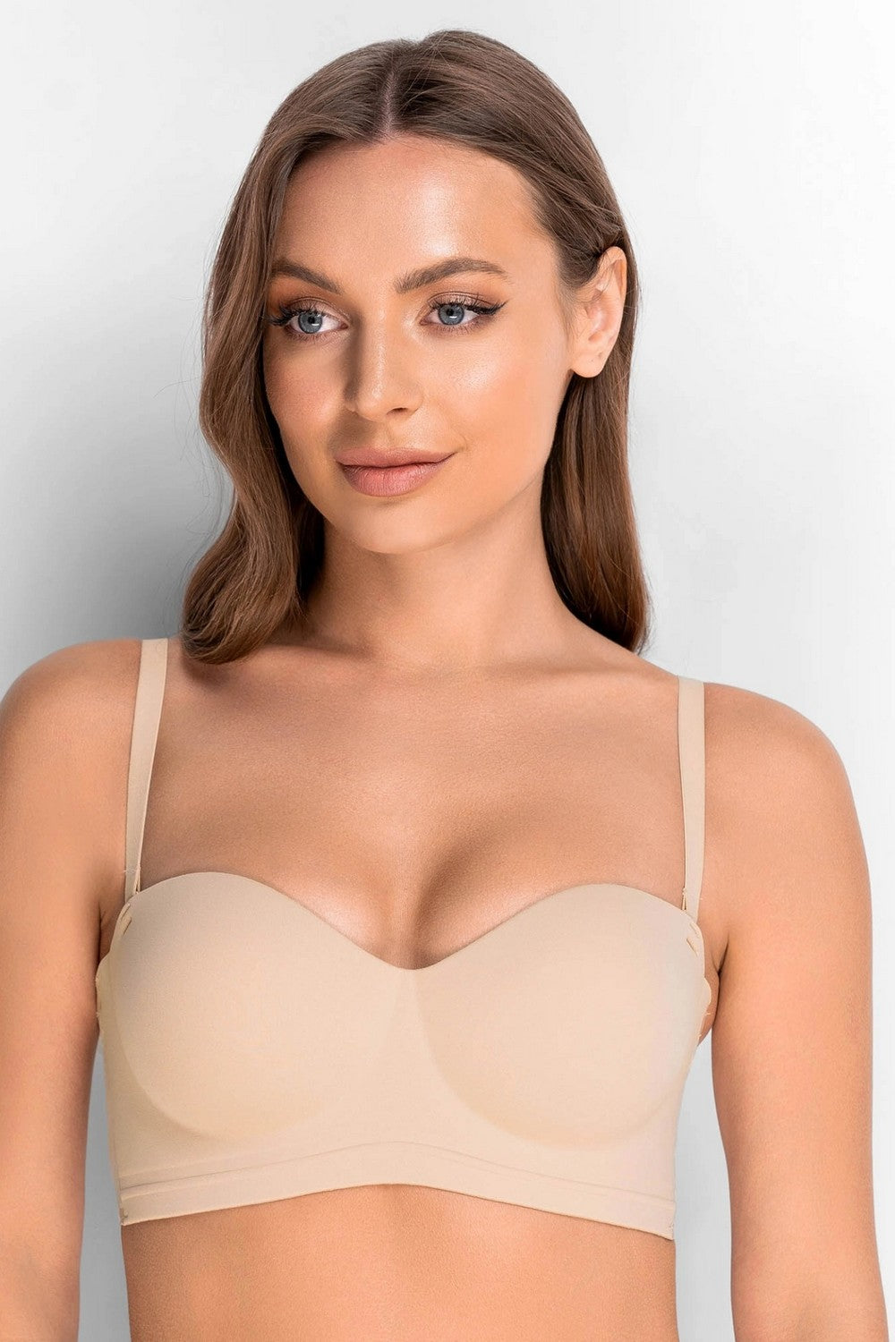 Бесшовный бюстгальтер пуш-ап из микрофибры 7030-030 beige