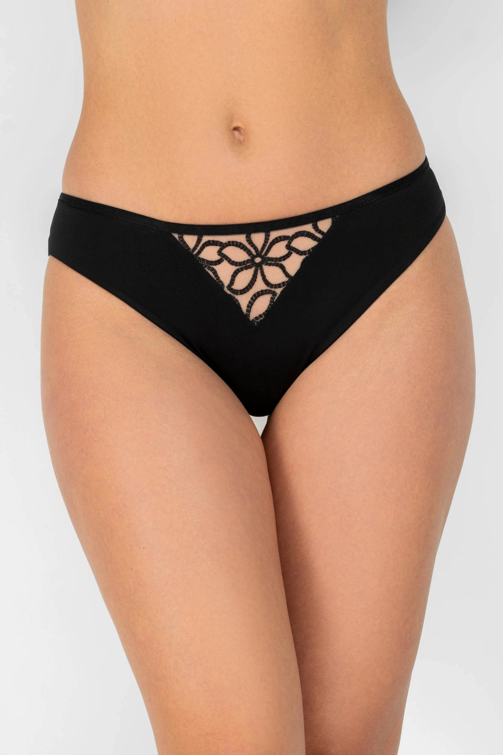 Трусики бразилиана из микрофибры 8181-22 black