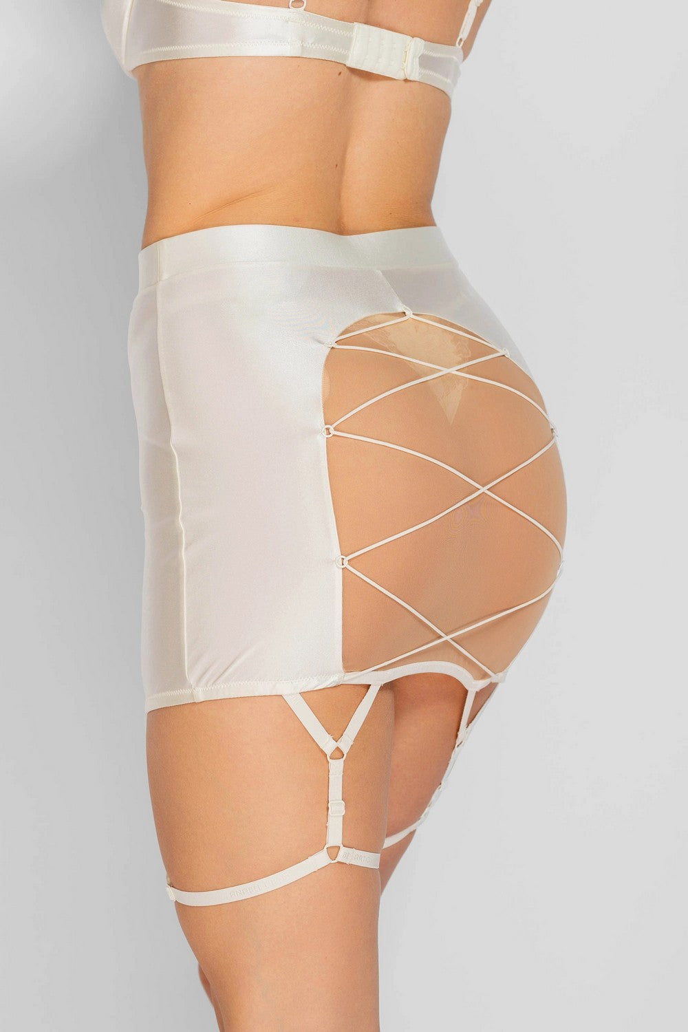 Спідниця з декоративним шнуруванням 8183-70 champagne