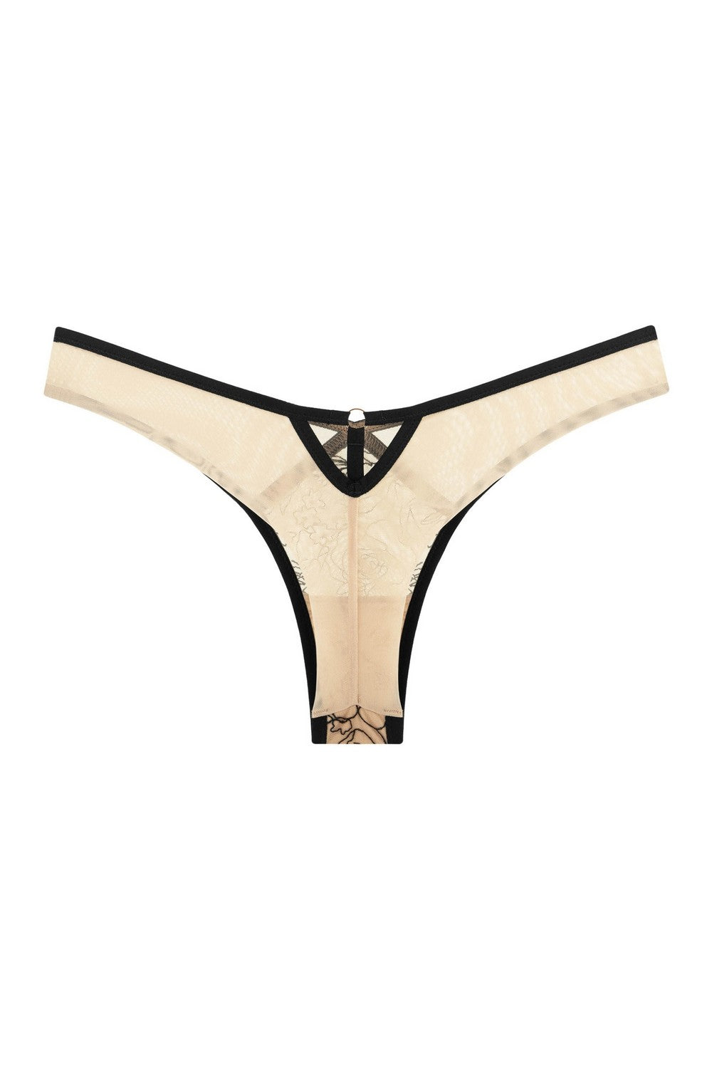 Трусики бразилиана с вышивкой 8184-20 black