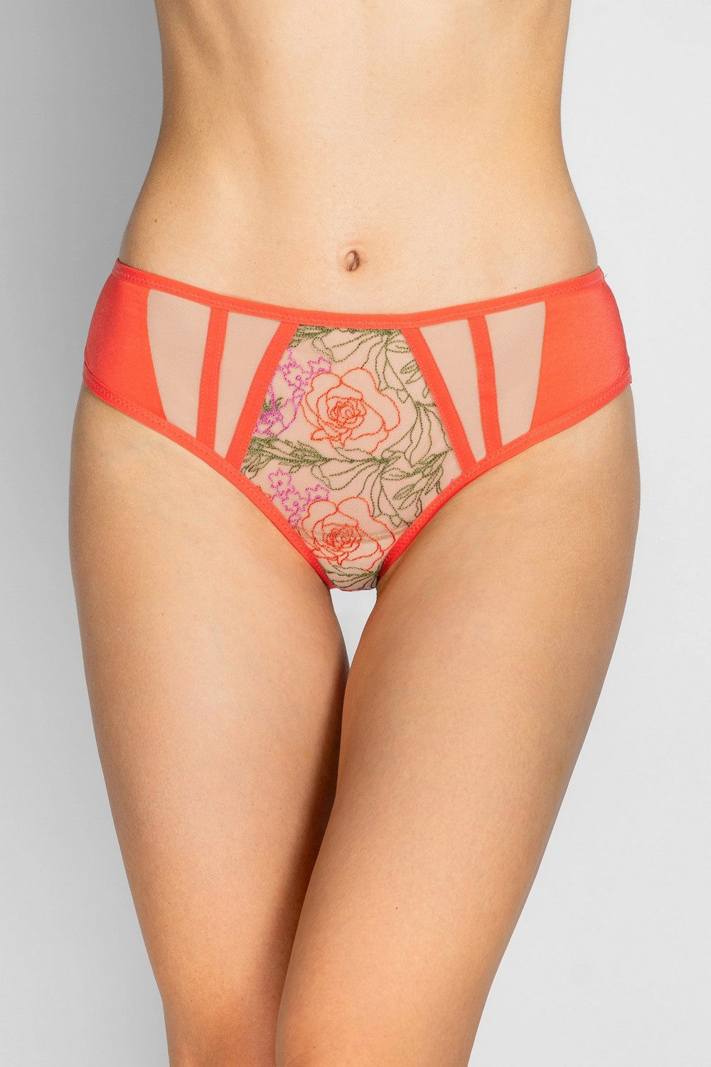 Трусики бразилиана с вышивкой 8184-24 coral