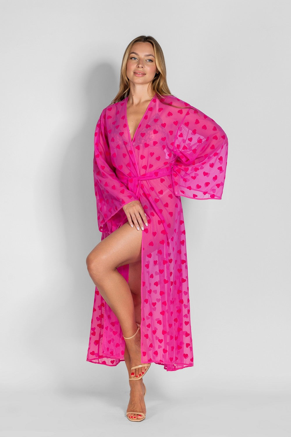 Халат из микросетки 8185-6755-1 28 fuchsia