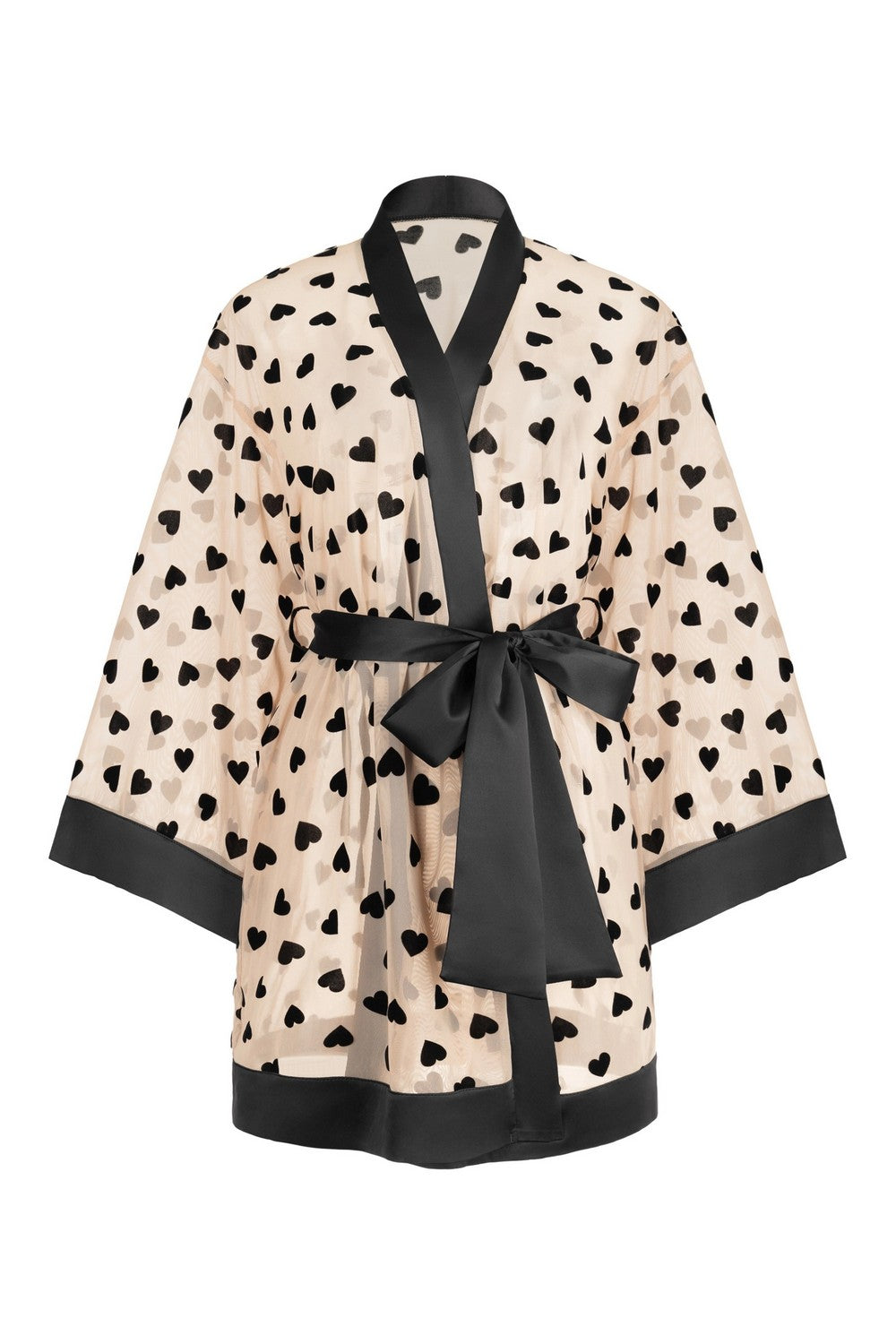 Халат-кимоно из микросетки 8185-6773 beige