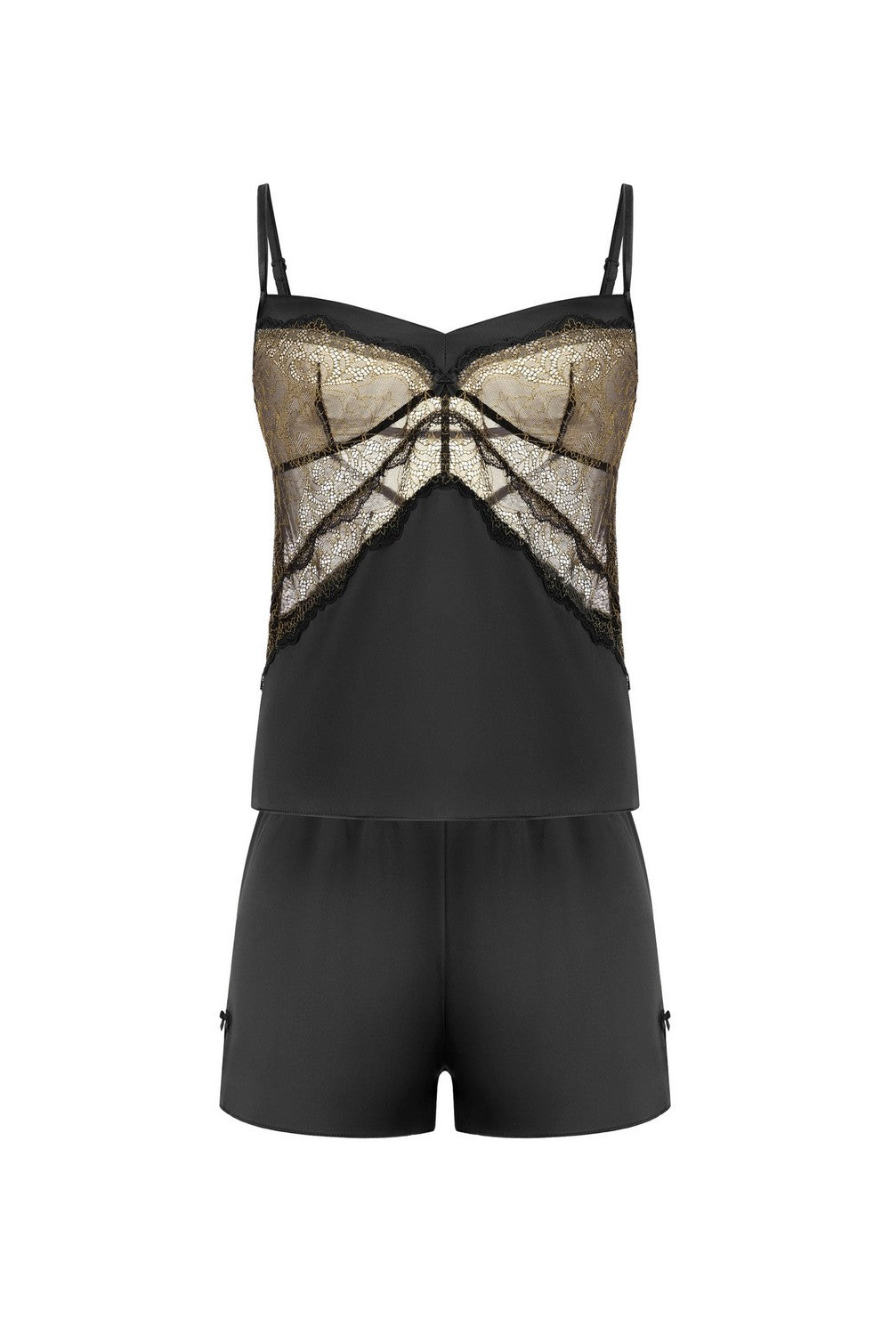 Сатиновая пижама с шортами 8187-6824 black