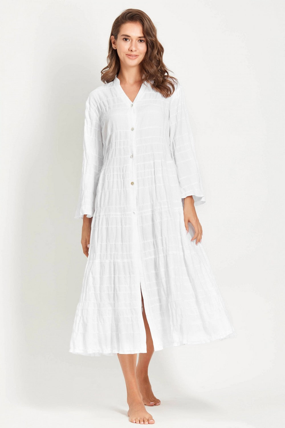 Хлопковая пляжная туника 921-753 white