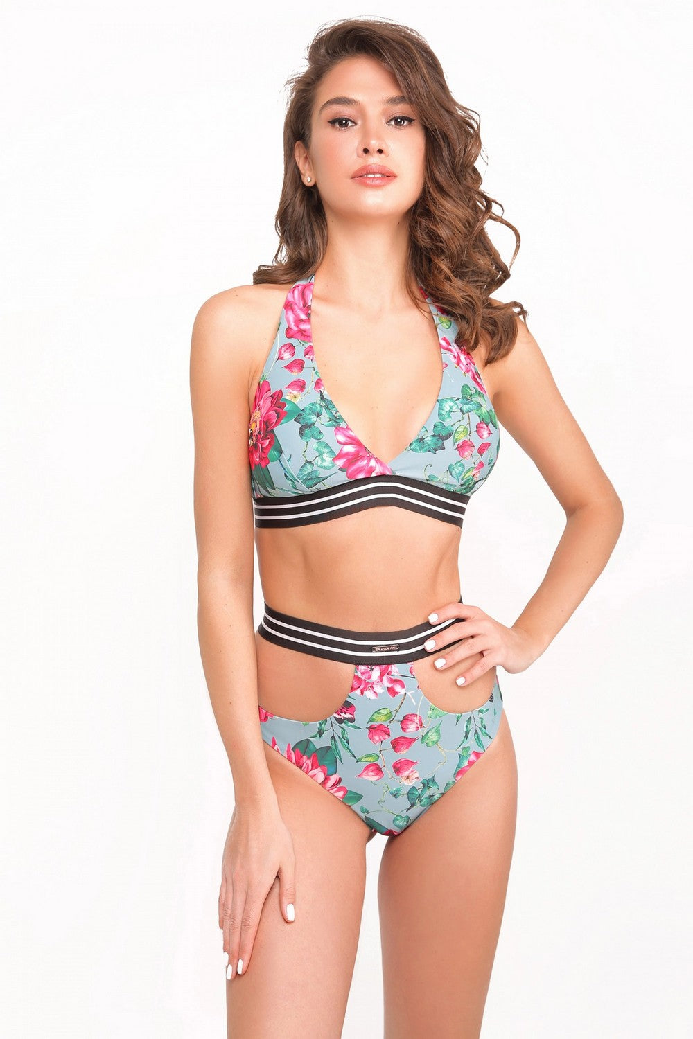 Купальник с высокими плавками 922-044/922-225 green