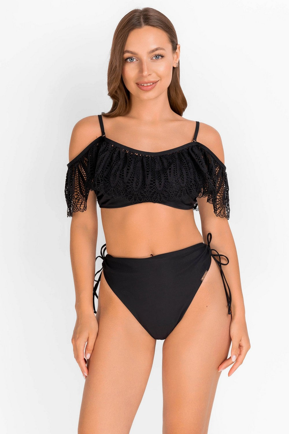 Раздельный купальник с оборкой 943-046/943-225-1 black