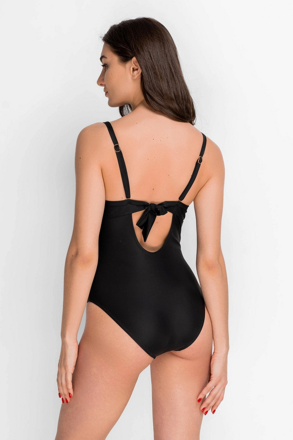 Сдельный купальник с кружевом 943-141 black