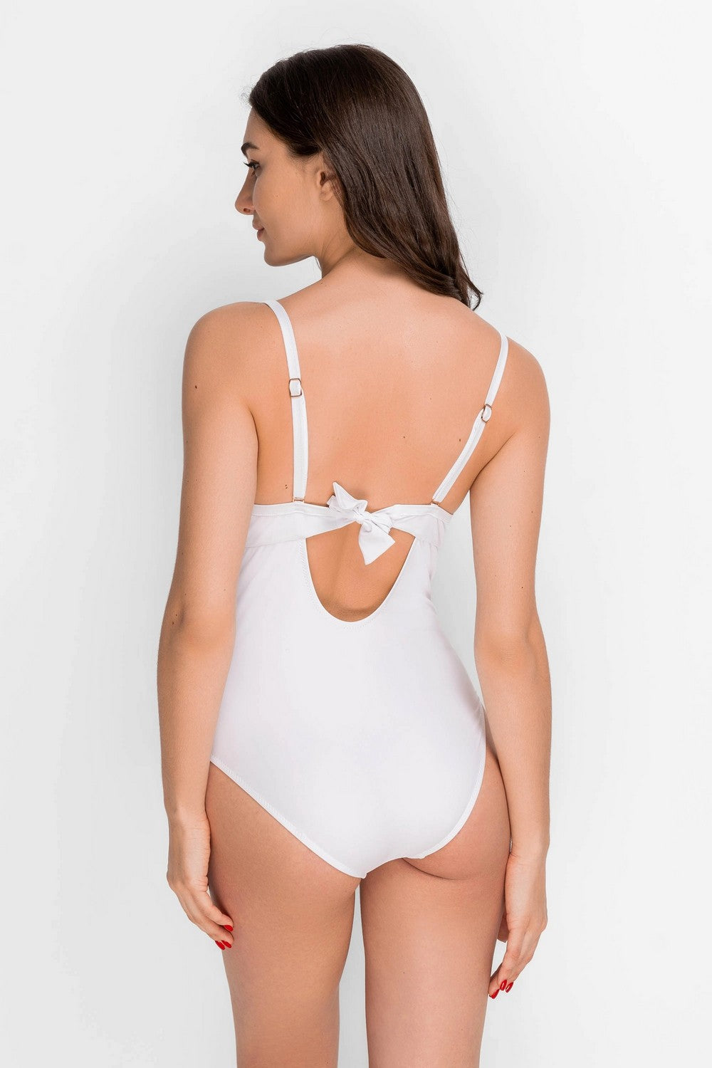 Сдельный купальник с кружевом 943-141 white