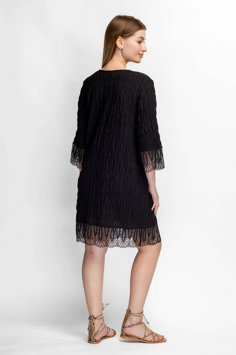 Пляжная туника со шнуровкой 943-701 black