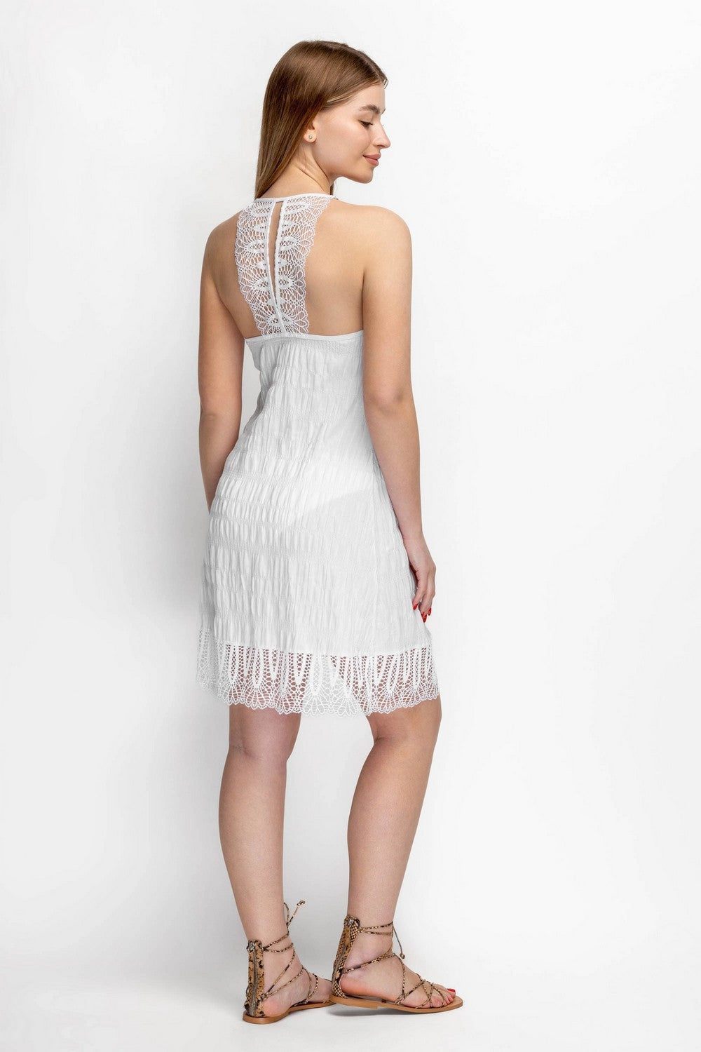 Пляжная туника на тонких бретелях 943-740 white