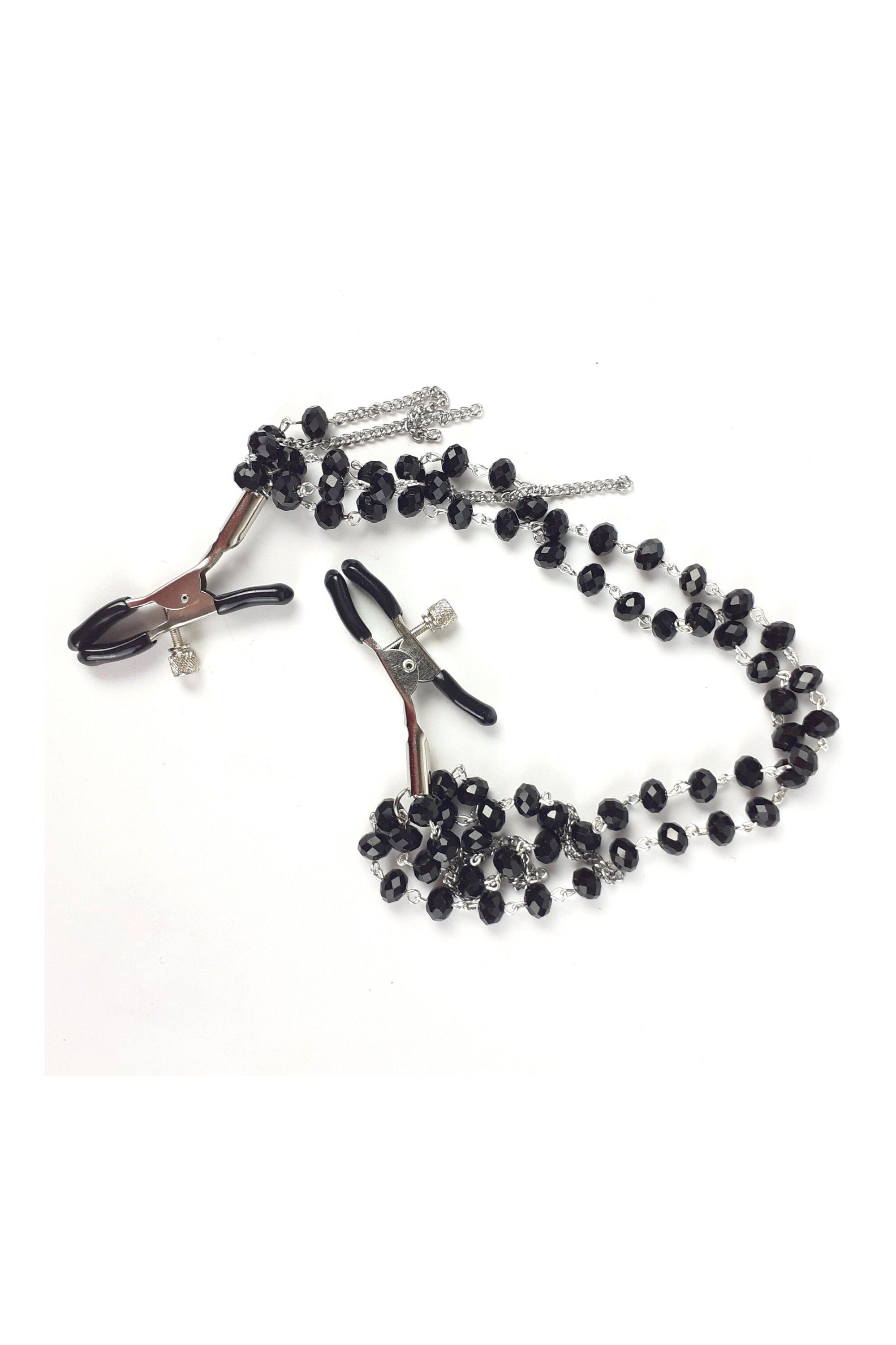 Затискачі для грудей з намистинками Nipple clamps Sexy Jewelry black