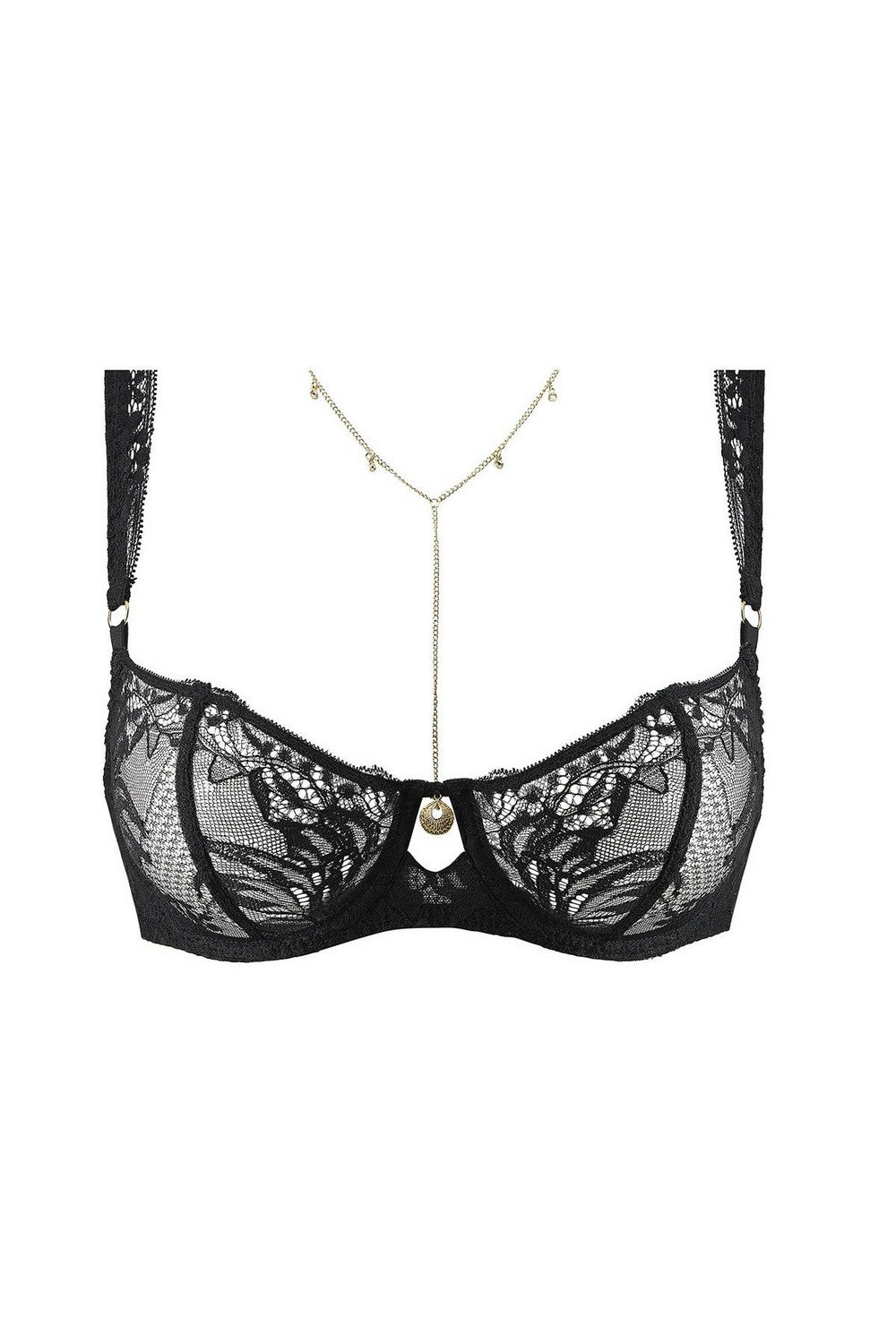 Бюстгальтер з ланцюжком 1DF14 Gold Pleasure black light