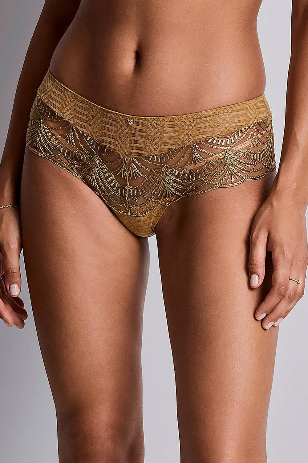 Трусики бразилиана с вышивкой 2B70 Vibes sublime bronze