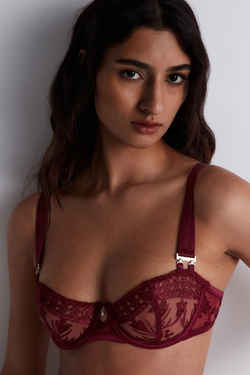 Бюстгальтер балконет из микросетки 2DF14 Magnetic Spell crimson red