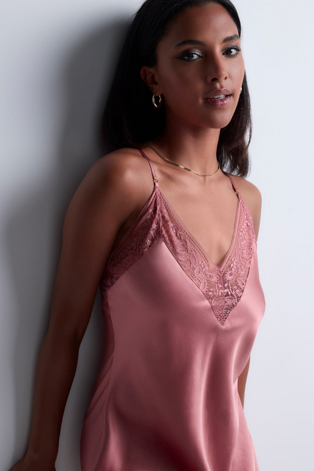 Шелковая ночная сорочка 2S40 Midnight Whisper warm pink