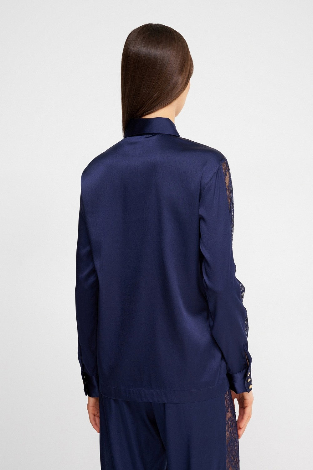 Пижамная блуза из шелка 2S44 Midnight Whisper evening blue