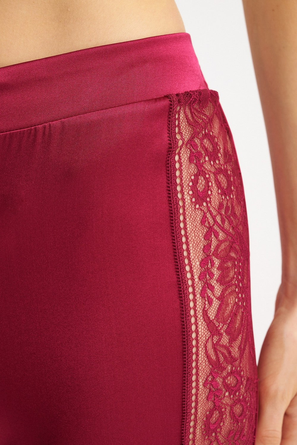 Шелковые пижамные брюки 2S60 Midnight Whisper crimson red