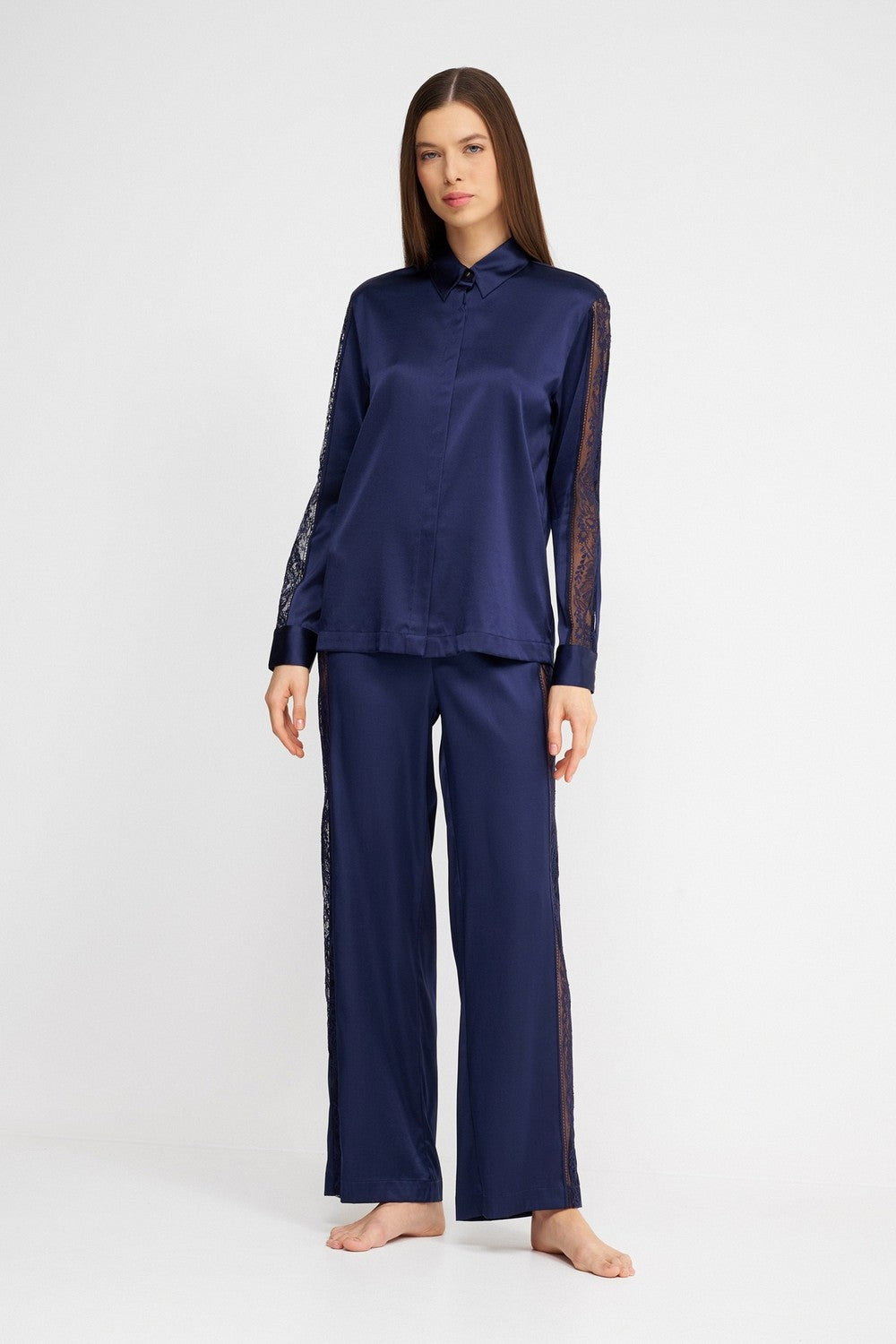 Шелковые пижамные брюки 2S60 Midnight Whisper evening blue