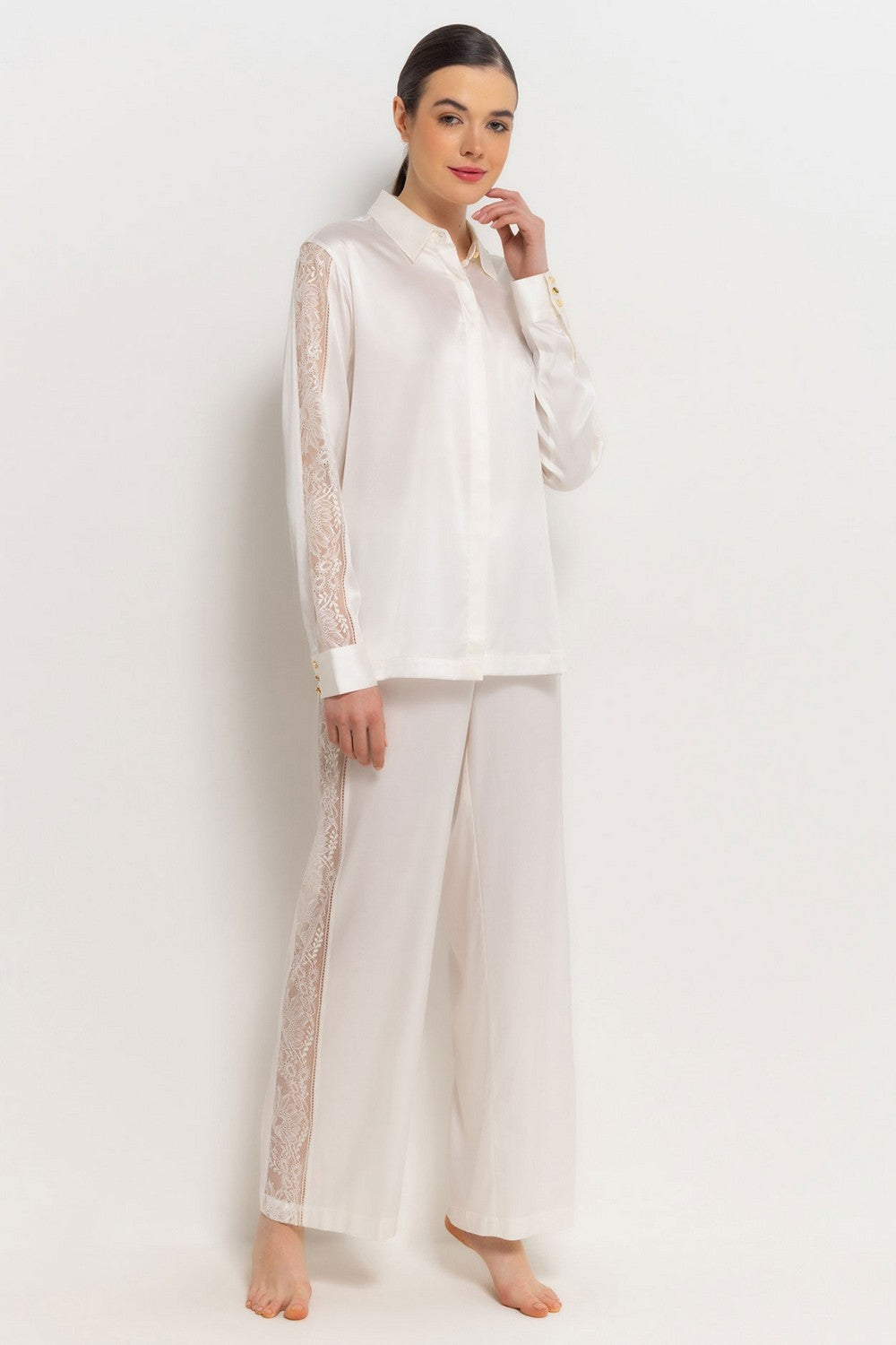 Шелковые пижамные брюки 2S60 Midnight Whisper opale