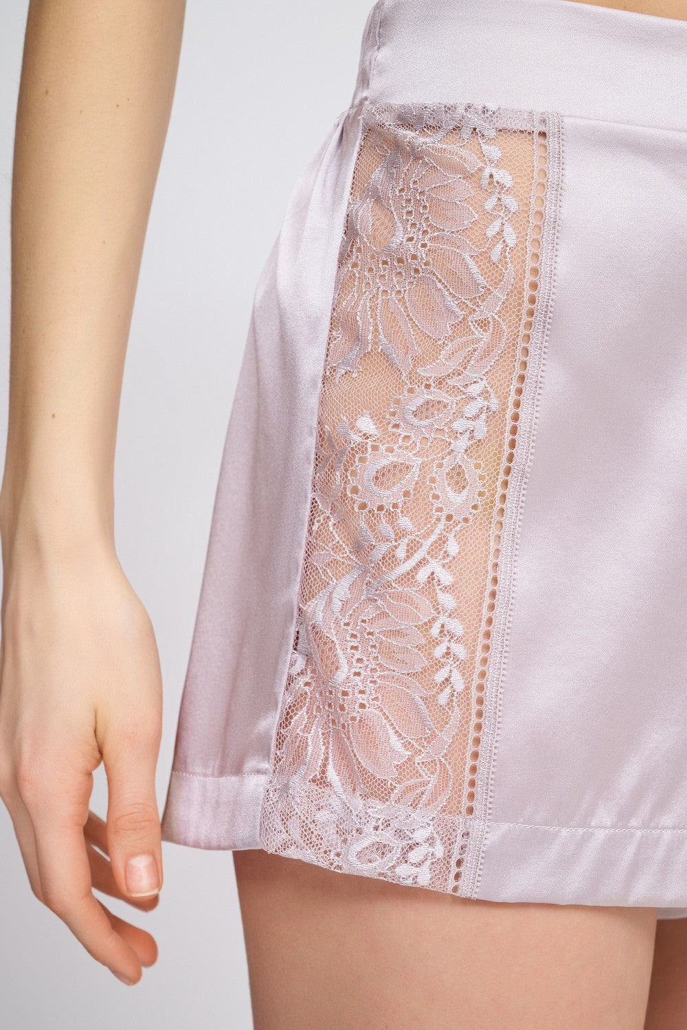 Шовкові піжамні шорти 2S61 Midnight Whisper cosmos silver