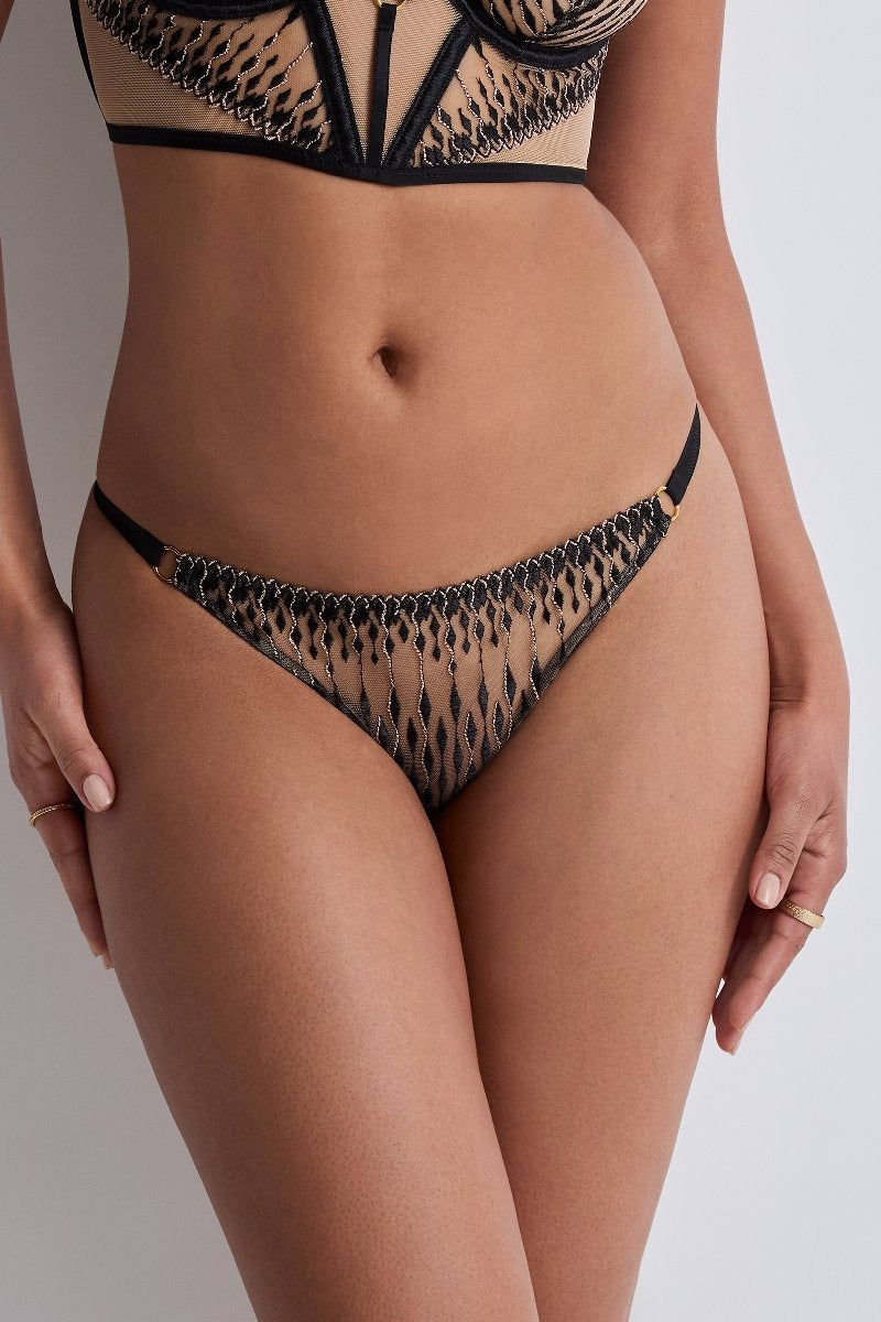 Трусики слип с вышивкой 3D20 Voodoo Kiss millenium black