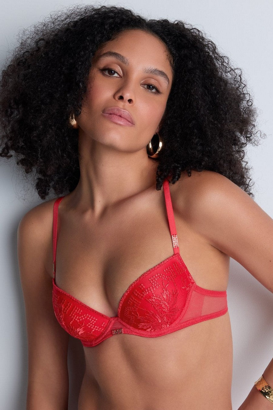 Бюстгальтер пуш-ап с вышивкой 4BN08 Rules of Attraction flame